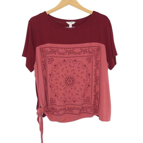 Women's Bohemian Two Step Cowgirl Handkerchief Tie  Western Short Sleeve Plus 1X - Picture 1 of 7